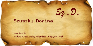 Szuszky Dorina névjegykártya